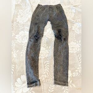 Nikibiki Distressed Charcoal Gray Leggings